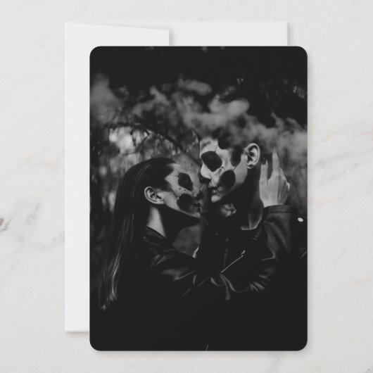 Halloween Dark Moody Gothic Wedding Save The Date (Rückseite)