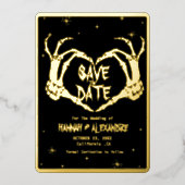 Halloween Dark Moody Gothic Wedding Save the Date Folieneinladung (Vorderseite)
