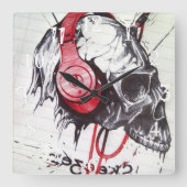 Halloween Day & Night Quadratische Wanduhr (Vorderseite)