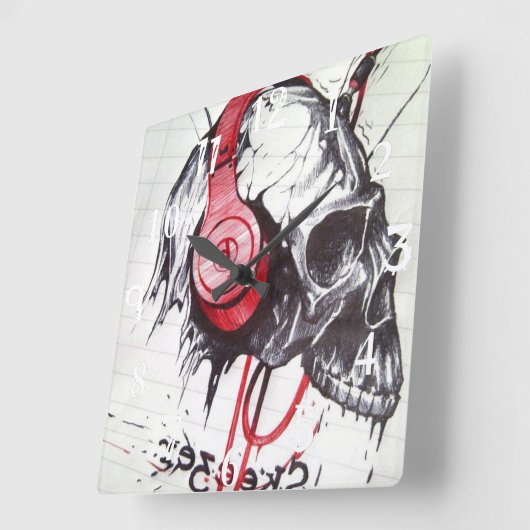 Halloween Day & Night Quadratische Wanduhr (Winkel)