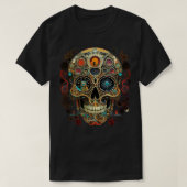 Halloween Day of the Dead Boho Sugar Skull T-Shirt (Design vorne)