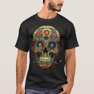 Halloween Day of the Dead Boho Sugar Skull T-Shirt