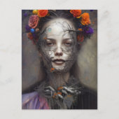 Halloween Day of the Dead Goddess Postcard Postkarte (Vorderseite)