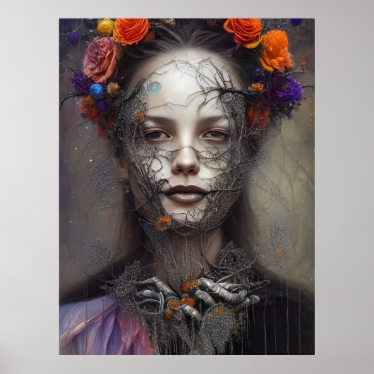 Halloween Day of the Dead Goddess Poster (Vorne)