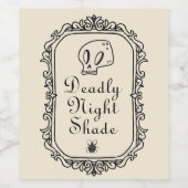 Halloween Deadnight Shade Drinks Funny Spooky Weinetikett (Einzelnes Label)