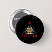 Halloween Death Jab Mad Scientist Evil Genius Button (Vorne & Hinten)