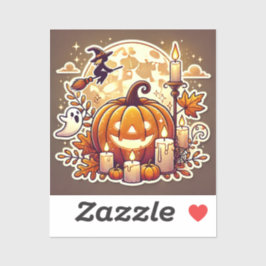 Halloween Decal - Pumpkin, Hexe, Geist und Vollmon Aufkleber