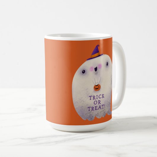 Halloween Decke Trick oder Treat Niedlich Spooky G Kaffeetasse (VorderseiteRechts)