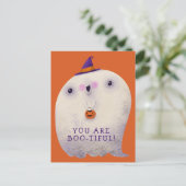 Halloween Decke Trick oder Treat Niedlich Spooky G Postkarte (Stehend Vorderseite)