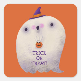 Halloween Decke Trick oder Treat Niedlich Spooky G Quadratischer Aufkleber