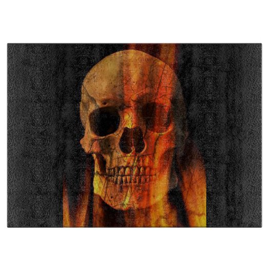 Halloween Decorating Glass Cutting Board/Skull Schneidebrett (Vorderseite)