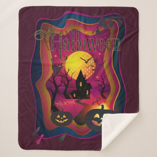 Halloween Decoration Leckerei oder Trick Monster Sherpadecke (Vorderseite)