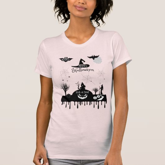 Halloween Decoration Leckerei oder Trick Monster T-Shirt (Vorderseite)