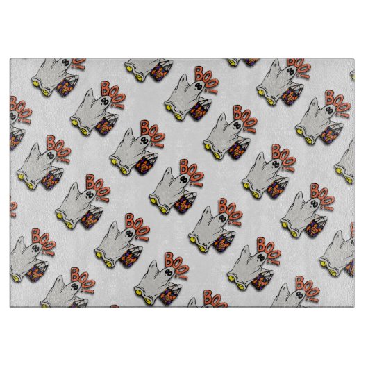 Halloween Decorative Glass Cutting Board/Ghost Schneidebrett (Vorderseite)