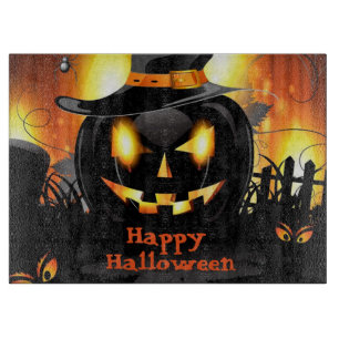 Halloween Decorative Glass Cutting Board/Pumpkins Schneidebrett