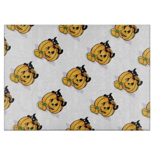 Halloween Decorative Glass Cutting Board/Pumpkins Schneidebrett (Vorderseite)