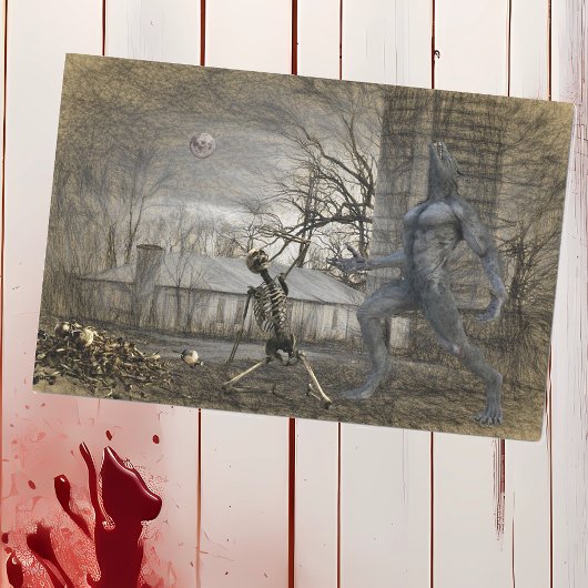 Halloween Decoupage Werewolf Skeleton Seidenpapier