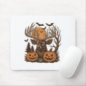 Halloween Deer Spooky Forest Buck Pumpkin Jagd Mousepad (Mit Mouse)