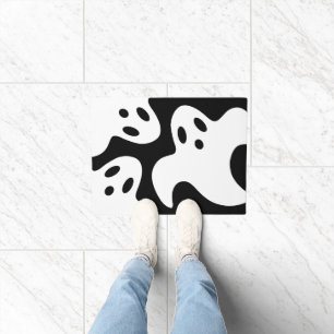 Halloween-Dekor Schwarz-Weiß-Türmchen Fußmatte