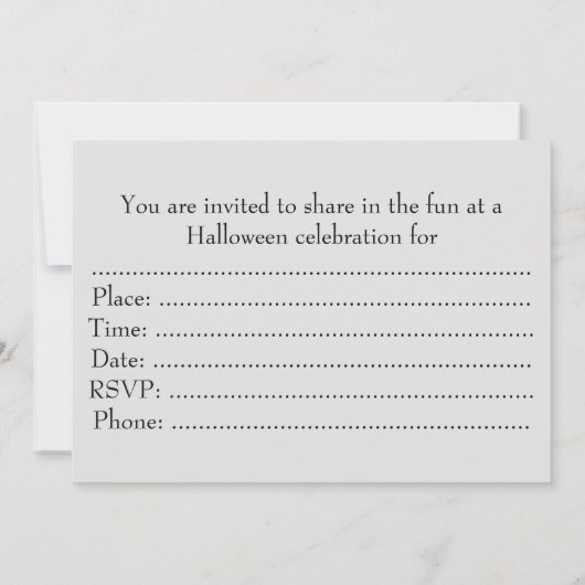 Halloween-Dekoration Einladung (Rückseite)