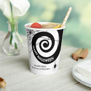 Halloween Dekoration    Schwarz-Weiß-Papercup Pap Pappbecher