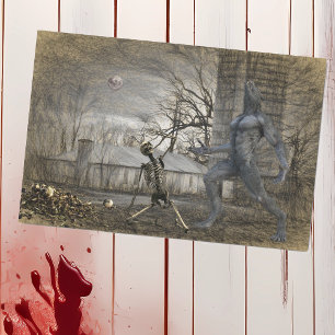 Halloween Dekoupage Werwolf Skelett Seidenpapier