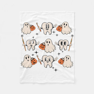Halloween Dentalhygienist Teeth Ghost Pum Fleecedecke