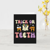 Halloween Dentist Trick oder Zähne Zahnstochkosten Karte (Gelbe Blume)