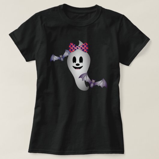 Halloween der Girl Ghost und die fliegenden Fleder T-Shirt (Design vorne)