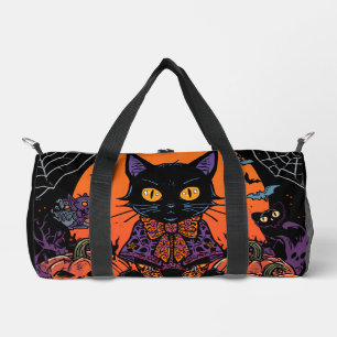 Halloween,Der Kürbisfeld Streuner ,Schwarze Katze Duffle Bag