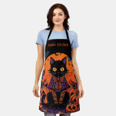 Halloween,Der Kürbisfeld Streuner ,Schwarze Katze Schürze (Getragen)