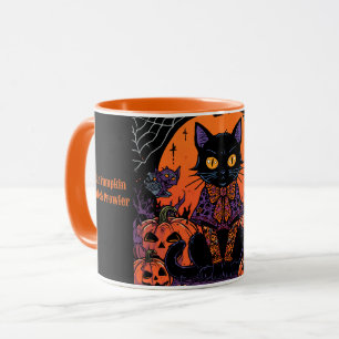 Halloween, Der Kürbisfeld Streuner ,Schwarze Katze Tasse