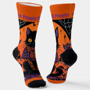 Halloween, Der Kürbisfeld-Strolch, Schwarze Katze Socken