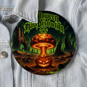 Halloween der Massenvernichtung Radioaktiver Kürbi Button