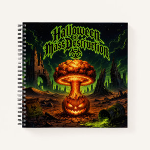 Halloween der Massenvernichtung Radioaktiver Kürbi Notizblock