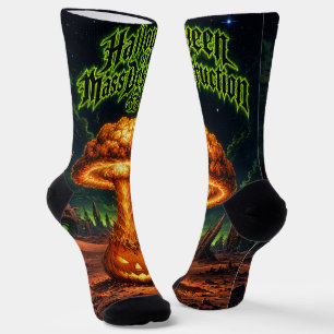Halloween der Massenvernichtung Toxischer Kürbis Socken