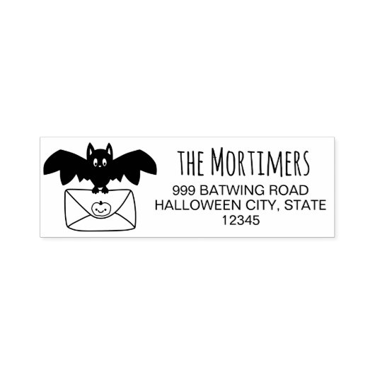 Halloween der niedlichen Bat Delivering Mail Famil Permastempel (Design)