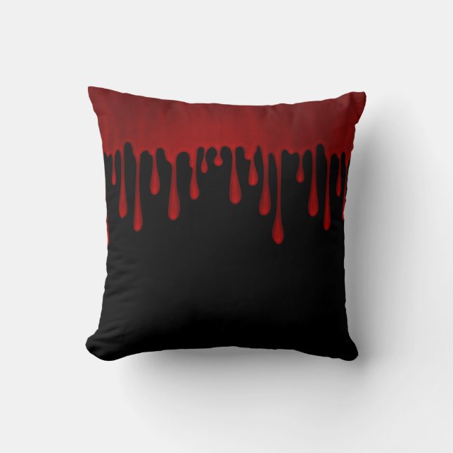 Halloween, der Red Satin Blood-Tropfen Kissen (Vorderseite)
