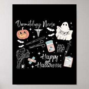 Halloween Dermatology Nurse Aesthetic Injector Bot Poster