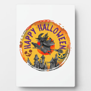 Halloween-Design Frohes Halloween Hexe Fotoplatte