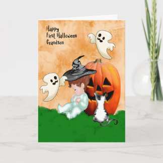 Halloween Design für Grandson mit Pumpkin Karte