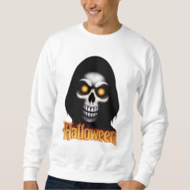 Halloween-Design: Gruseliger Totenkopf mit leuchte Sweatshirt