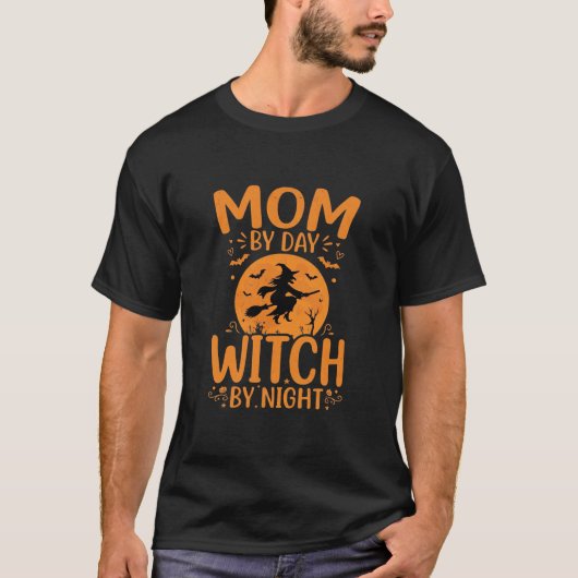 Halloween-Design Hexen-Mama T-Shirt (Vorderseite)