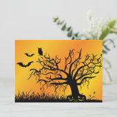 Halloween-Design mit Fledermäusen, Bäumen und Kürp (Stehend Vorderseite)