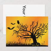 Halloween-Design mit Fledermäusen, Bäumen und Kürp (Vorne/Hinten)