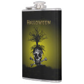 Halloween Design mit Skull und Spooky Tree Flachmann (Links)