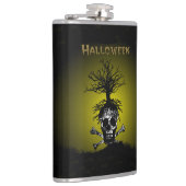 Halloween Design mit Skull und Spooky Tree Flachmann (Rechts)