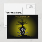 Halloween Design mit Skull und Spooky Tree Postkarte (Vorne/Hinten)