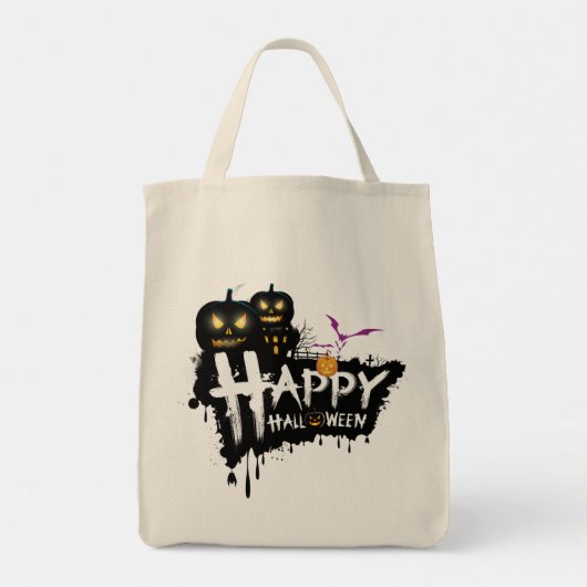 Halloween Design Tote Bag Tragetasche (Rückseite)