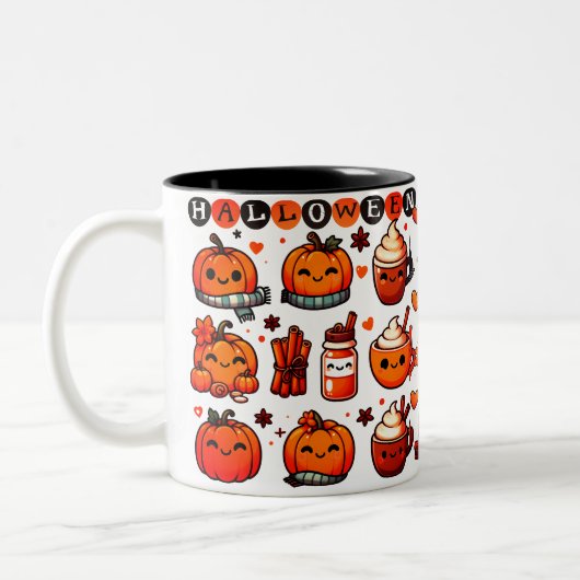 Halloween Design Zweifarbige Tasse (Links)